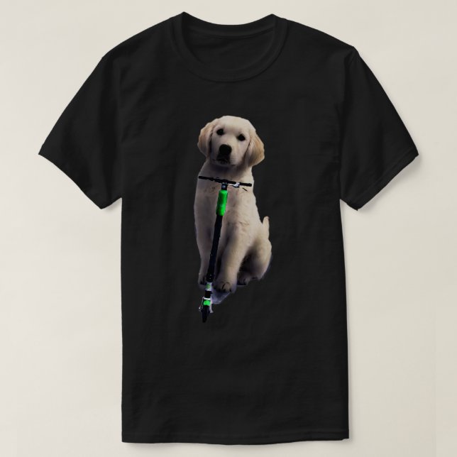 Hund on Scooter T Shirt (Design framsida)