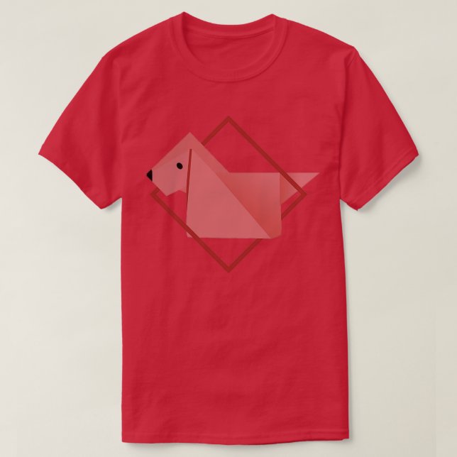 Hund origami-design t shirt (Design framsida)