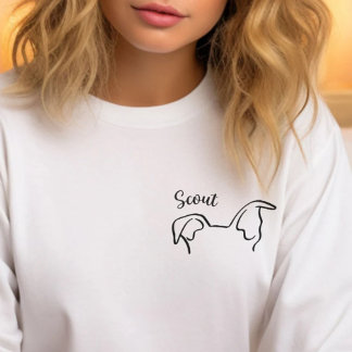 Hund Öron Shirt, Whistring Pappa Lång Ärmad Tröja