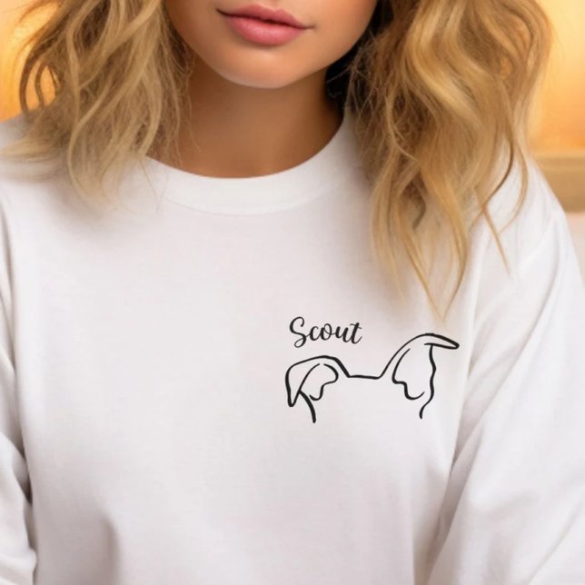 Hund Öron Shirt, Whistring Pappa Lång Ärmad Tröja (Skapare uppladdad)