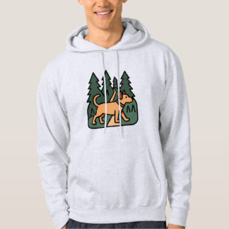 hund på äventyr vandrar in i skogen hoodie
