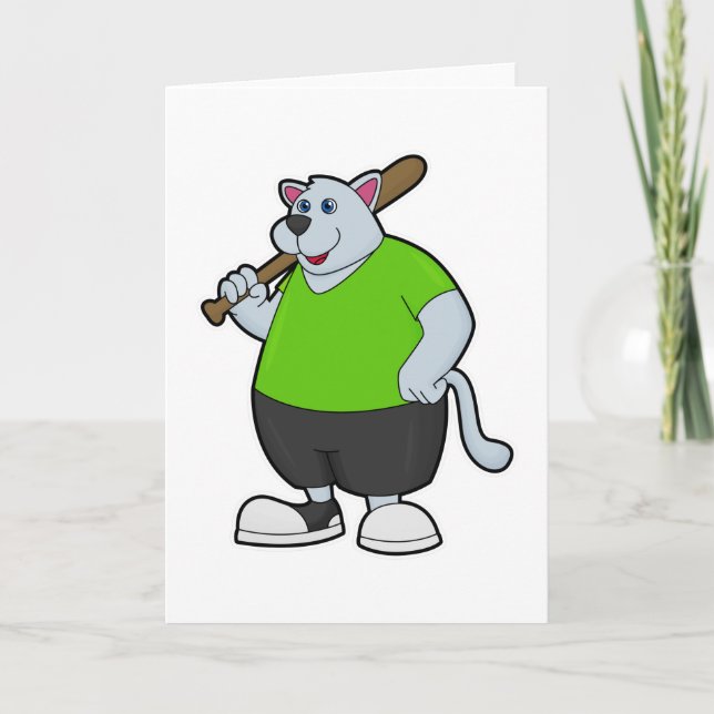 Hund på baseboll med basebollträ kort (Framsida)