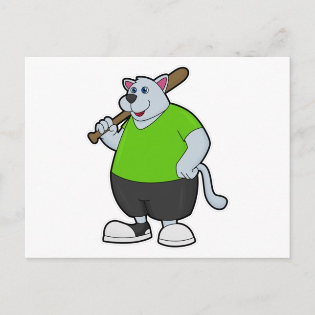 Hund på baseboll med basebollträ vykort (Framsida)