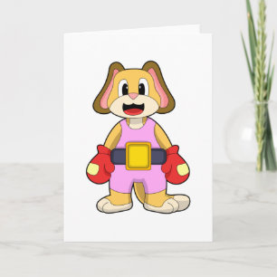 Hund på boxning med boxningshandskor kort