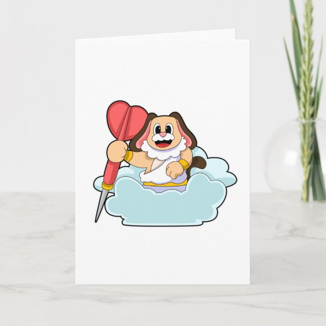 Hund på Dart med Pil Kort (Framsida)