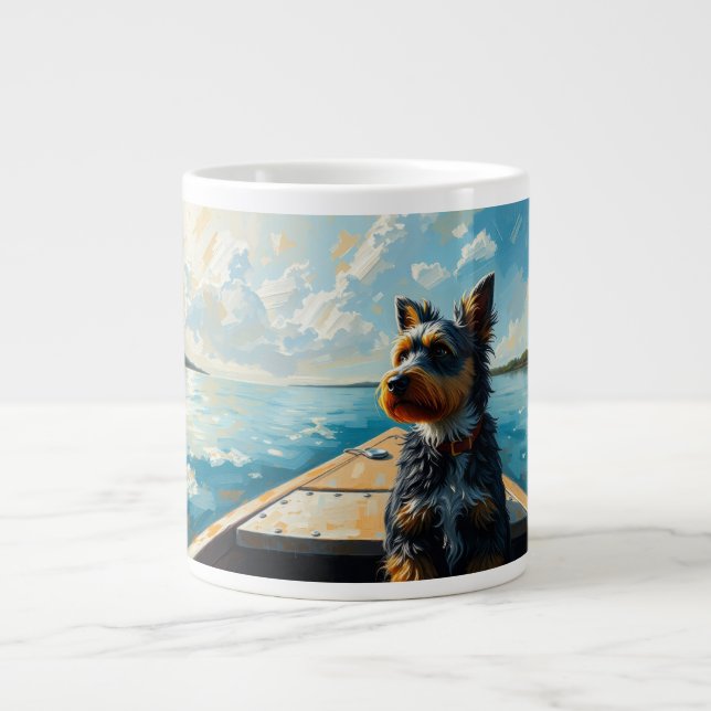 Hund på en båt jumbo mugg (Framsidan)