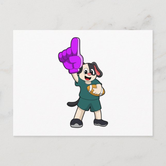 Hund på fotbollsmatch vykort (Framsida)