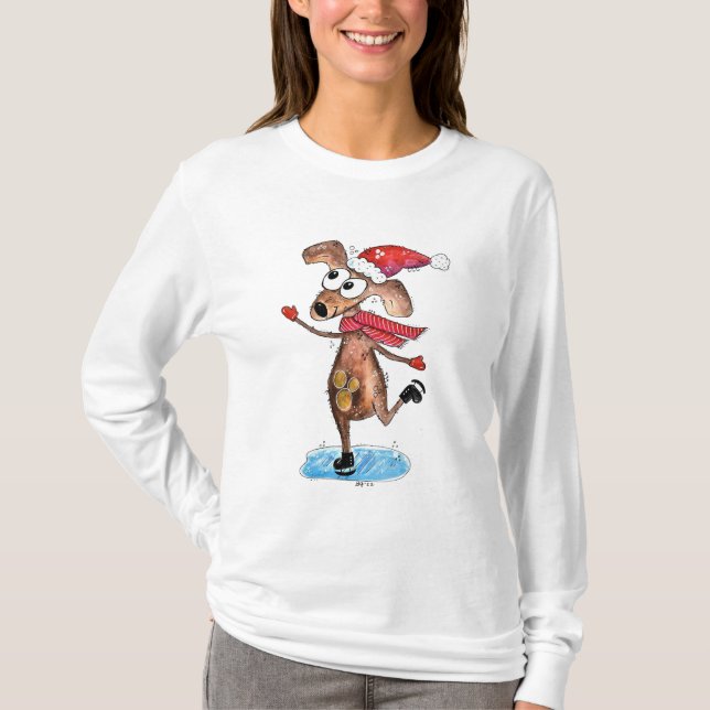 Hund på isskal t shirt (Framsida)