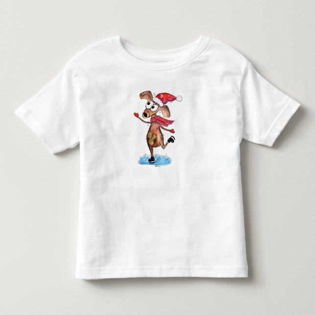 Hund på isskal t shirt (Framsida)
