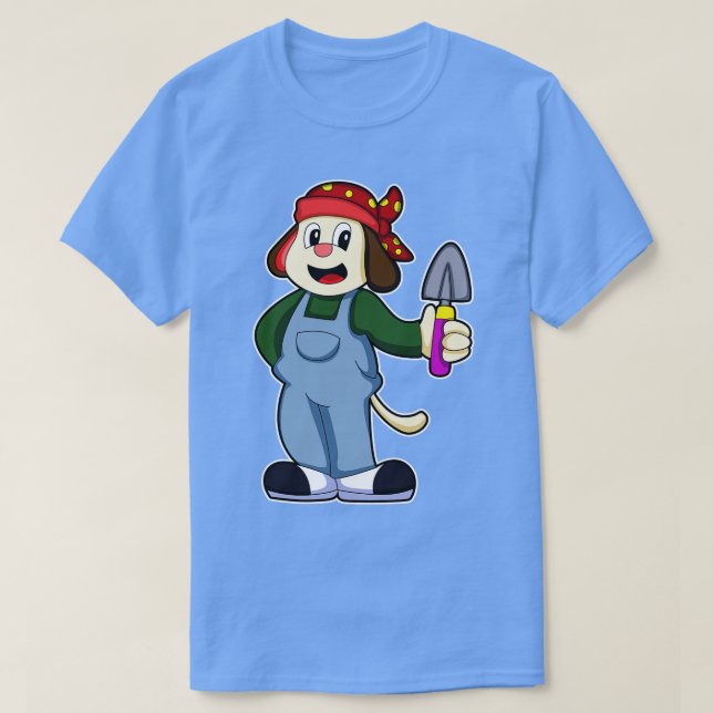 Hund på jordbrukaren med blomma t shirt (Design framsida)