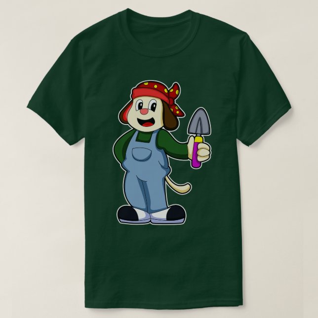 Hund på jordbrukaren med blomma t shirt (Design framsida)