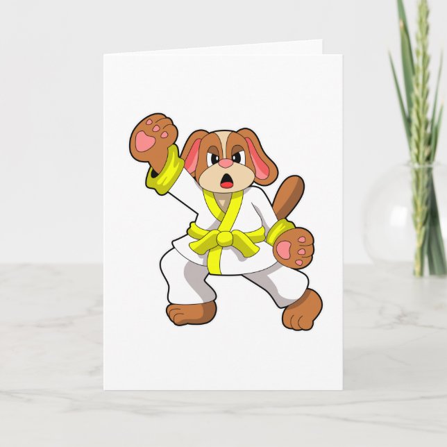 Hund på karate kampsport kort (Framsida)