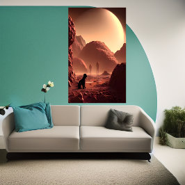 Hund på Mars | AI Art Poster