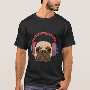 Hund på Music med hörlurar T Shirt