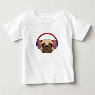 Hund på Music med hörlurar T Shirt