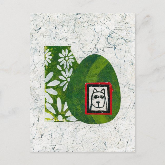 Hund på postkort från trädgården vykort (Framsida)