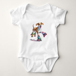 Hund på rullgardinsskal vattenfärg t shirt