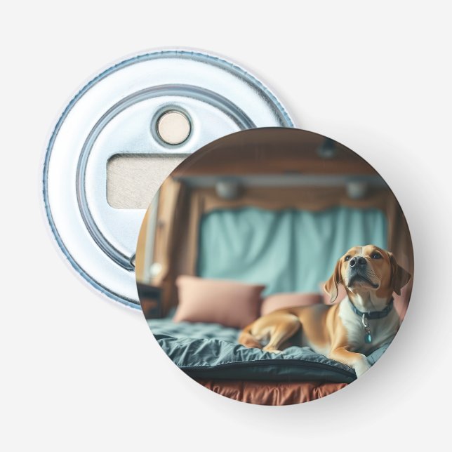 Hund på säng flasköppnare (Framsidan)
