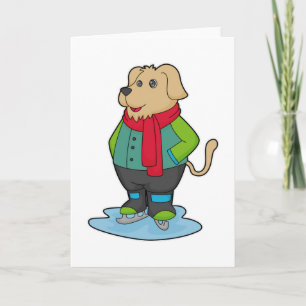 Hund på skridskoåkning med skridskor kort