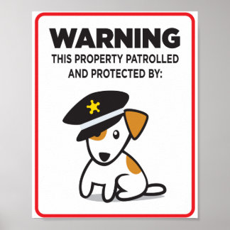 hund på skyddsskylt poster