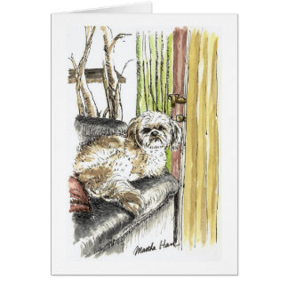 Hund på soffakort hälsningskort