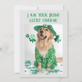 Hund på St. Patrick's Day Funny Anpassade Julkort