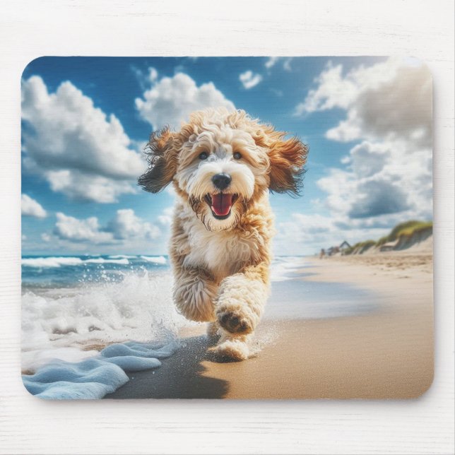 Hund på strandmuspekaren musmatta (Framsidan)