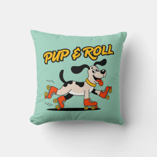 Hund på Valp och rullning av rullskridskor Kudde