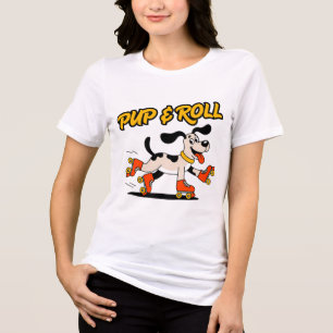 Hund på Valp och rullning av rullskridskor T Shirt