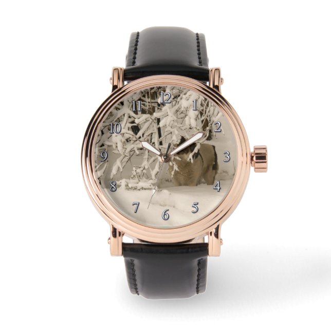 Hund på vintern armbandsur (Framsida)