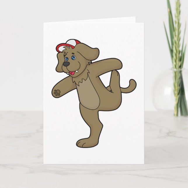 Hund på yogafitness kort (Framsida)