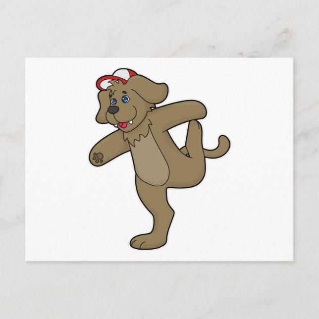 Hund på yogaträning vykort (Framsida)