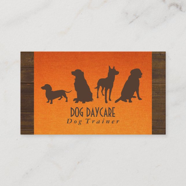 Hund Pack | Hund (trä och tyg) Visitkort (Framsida)