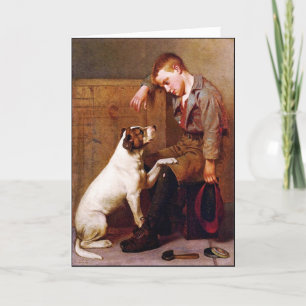 Hund Painting: Best Friends by Jan Brown Kort