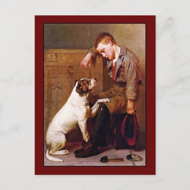 Hund Painting: Best Friends by Jan Brown Vykort (Framsida)