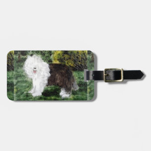 Hund Painting Old English Sheepdog Bagagebricka