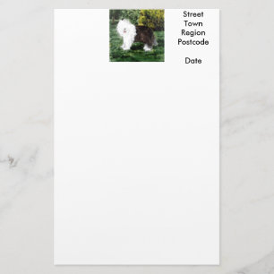 Hund Painting Old English Sheepdog Personlig Brevpapper