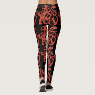Hund Papercut Symbol Kinesisk nyårslösning 2018 Leggings