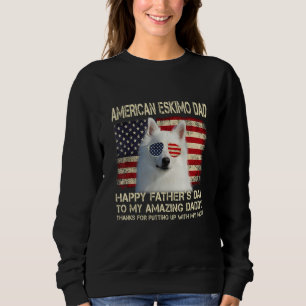 Hund Pappa Amerikanska eskimo Hund Lycklig Fars da T Shirt
