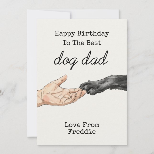 Hund Pappa | Anpassningsbar födelsedag från Hund Inbjudningar (Framsida)