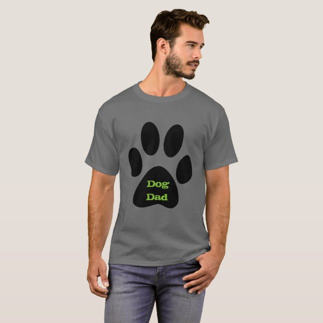 Hund Pappa Black Manar T Shirt (Hel framsida)