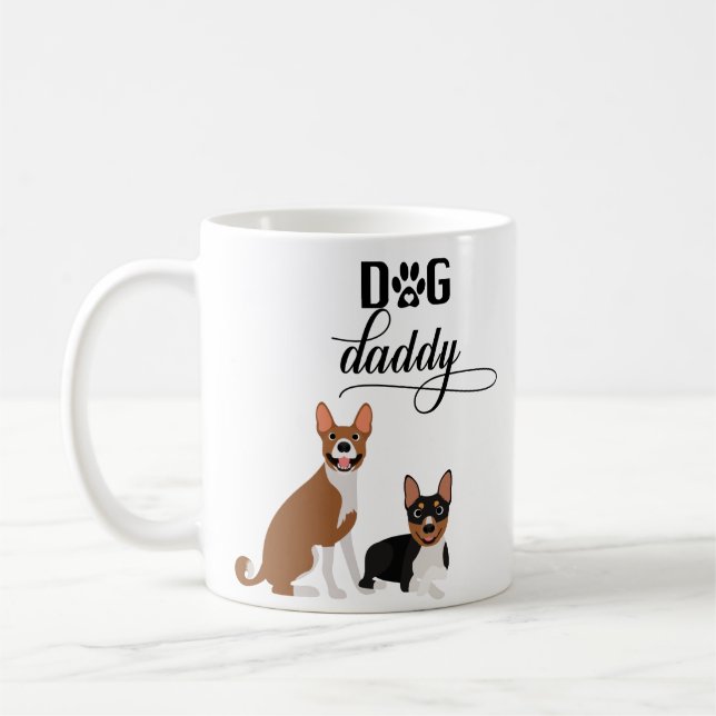 Hund pappa Cute Basenji Hound Kaffemugg (Vänster)