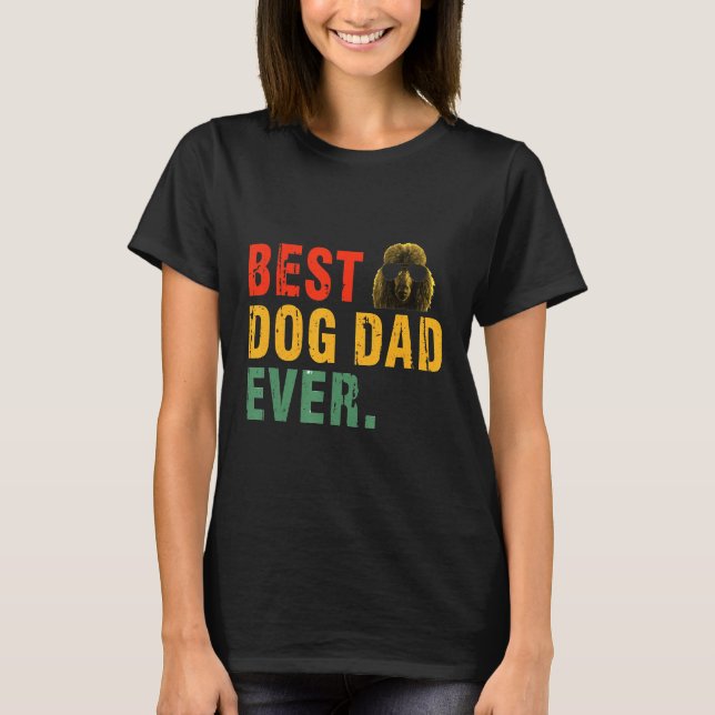 Hund Pappa Er Pudel T Shirt (Framsida)