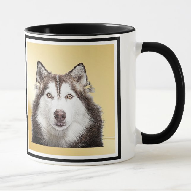 Hund Pappa Funny Fars dag Pet-fotosvart på insidan Mugg (Skapare uppladdad)