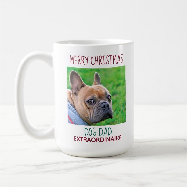 Hund Pappa - God jul Pet Hund Photo Kaffemugg (Vänster)