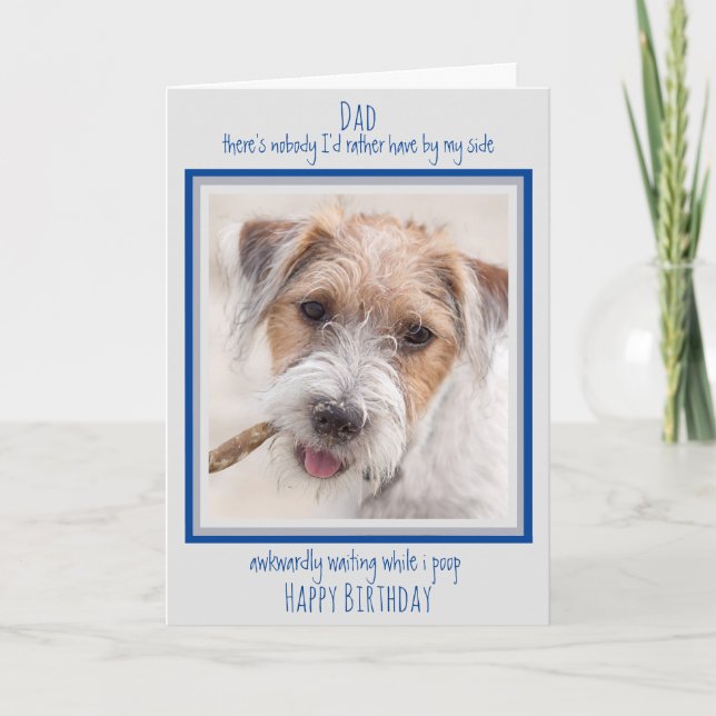 Hund Pappa Grattis på födelsedagen Funny Cute Hund Kort (Framsida)