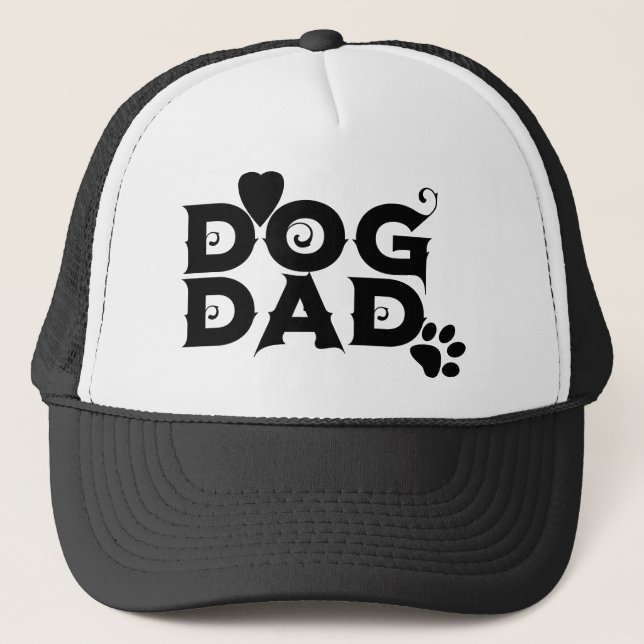 Hund pappa, groovy logotyp, hjärtvalp, tass Fars d Keps (Framsida)