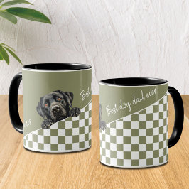 Hund Pappa-kontrollerad Sage Olive Black Labrador- Mugg