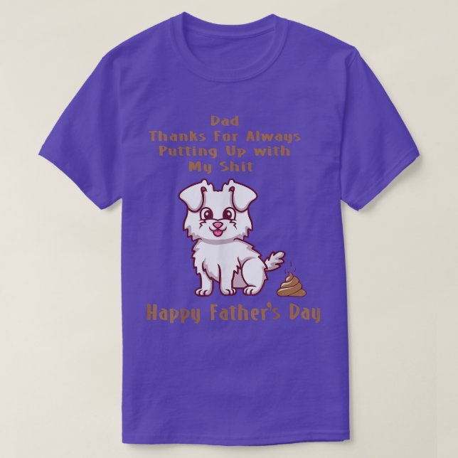 Hund Pappa Lycklig Fars dag Funny Puppy Älskare Pa T Shirt (Design framsida)