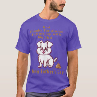 Hund Pappa Lycklig Fars dag Funny Puppy Älskare Pa T Shirt